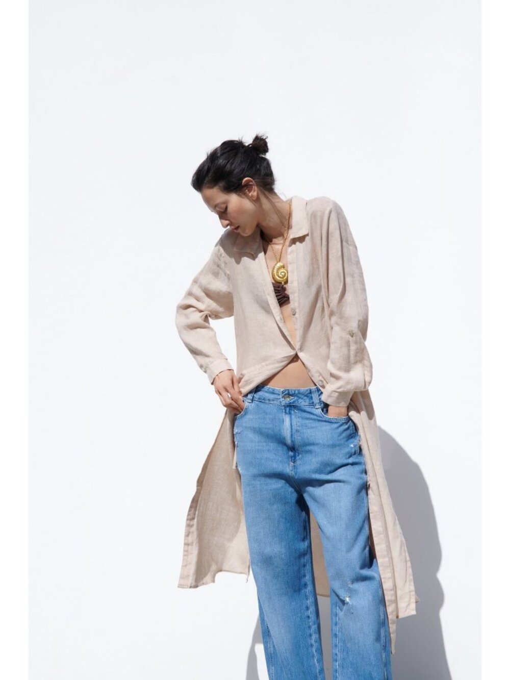 Zara Linen Button Up Tunic